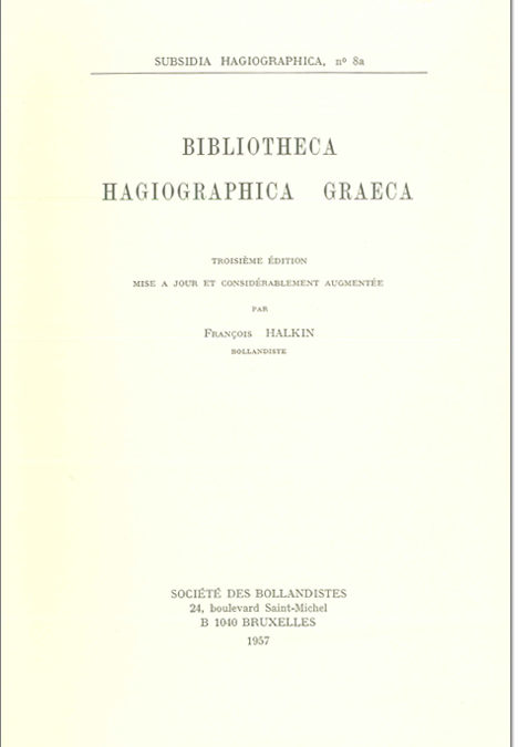 Bibliotheca hagiographica graeca (BHG).