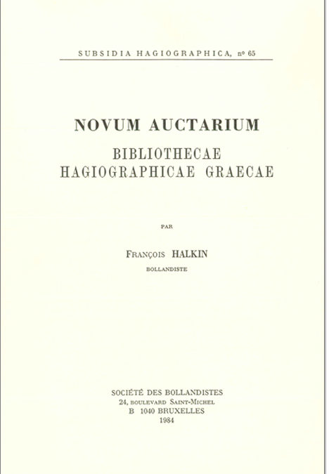Novum Auctarium Bibliothecae hagiographicae graecae.