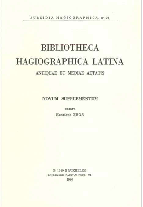 Bibliotheca hagiographica latina.  Novum supplementum.
